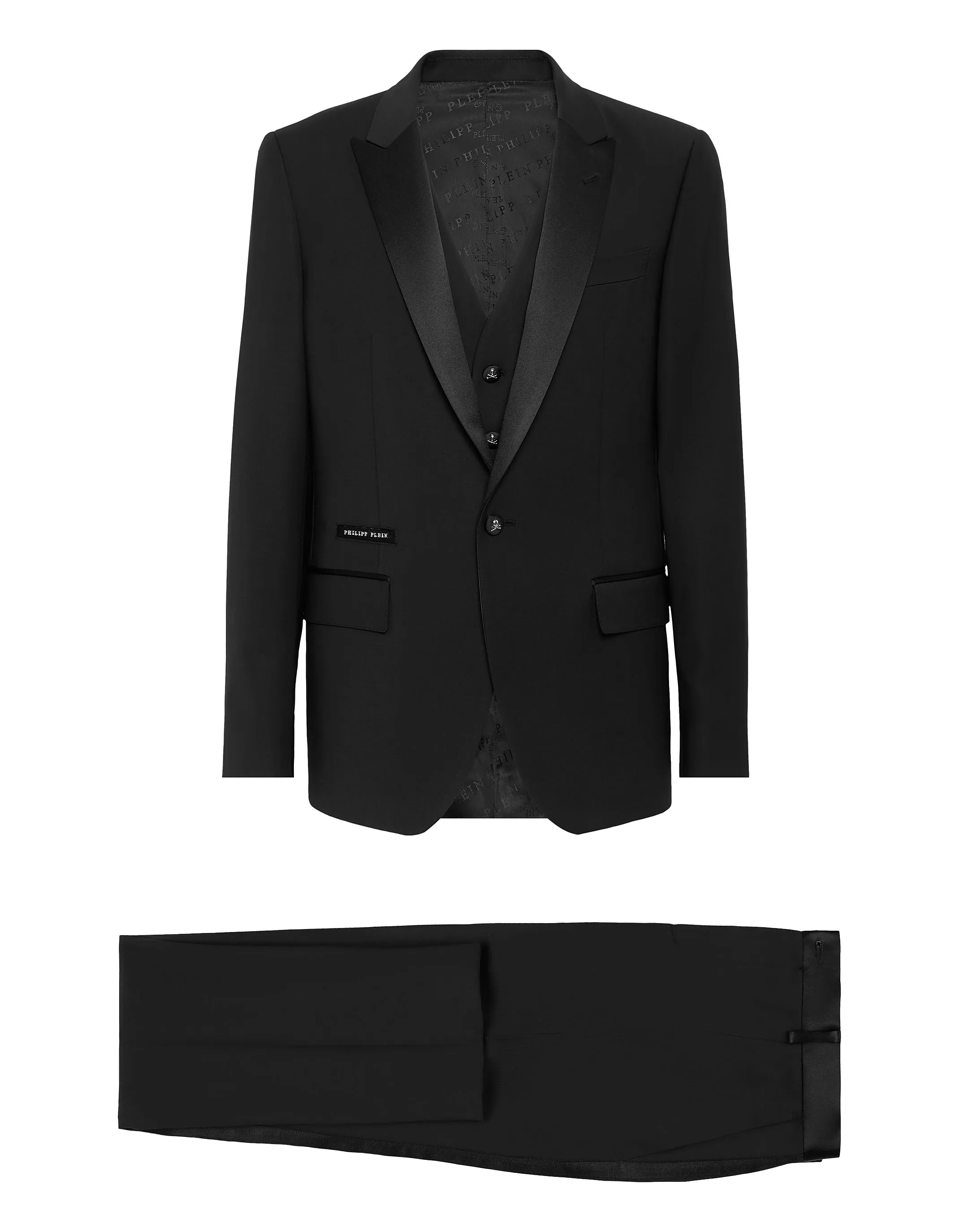 Light Wool Tuxedo Suit: Blazer/Gilet/Trousers