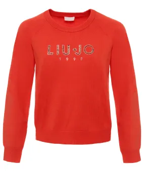 Liu Jo Pullover mit strassbesetztem Logodruck