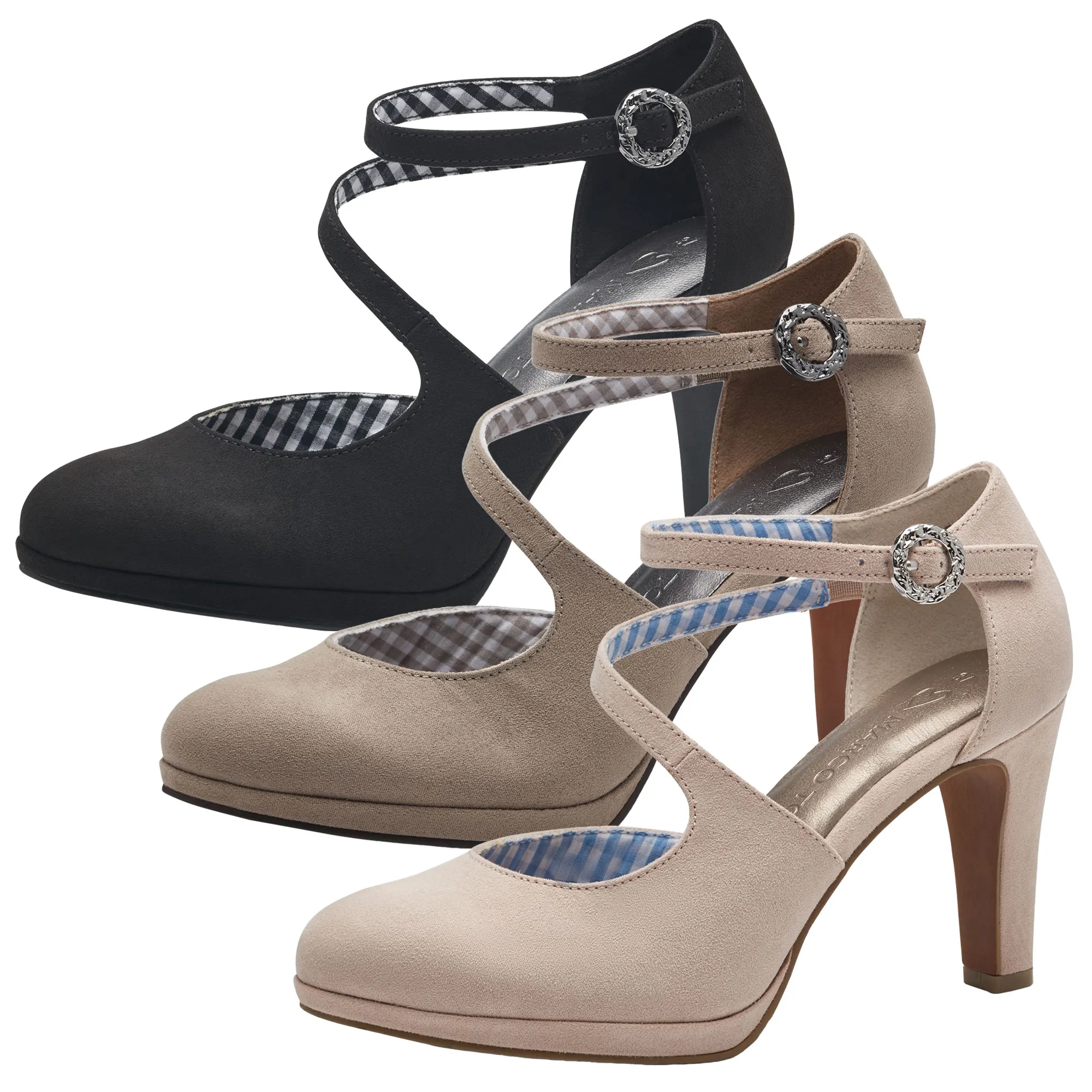 MARCO TOZZI Pumps Textil Riemen Trichterabsatz