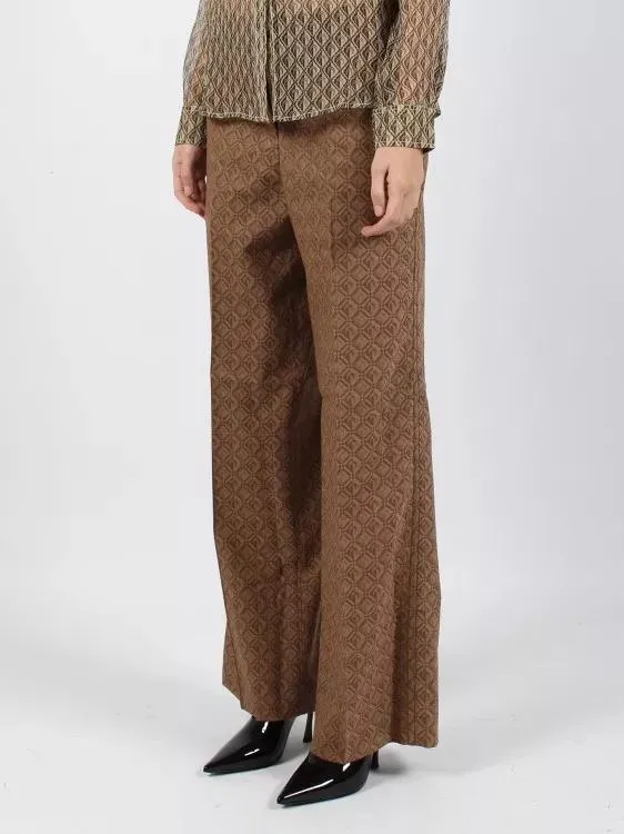   Marine Serre  Regenerated Moon Diamant Tailoring Pants Brown