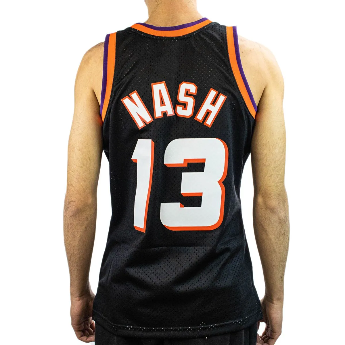 Mitchell & Ness Phoenix Suns NBA Steve Nash #13 Swingman Jersey 2.0 Trikot SMJYGS18203-PSUBLCK96SNA - schwarz-orange