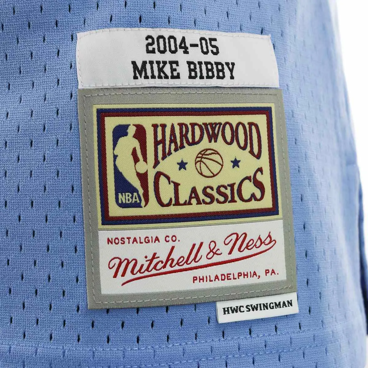 Mitchell & Ness Sacramento Kings NBA Mike Bibby 2004 HWC Jersey Trikot SMJY5664-SKI04MBICLBL - hellblau-weiss-rot