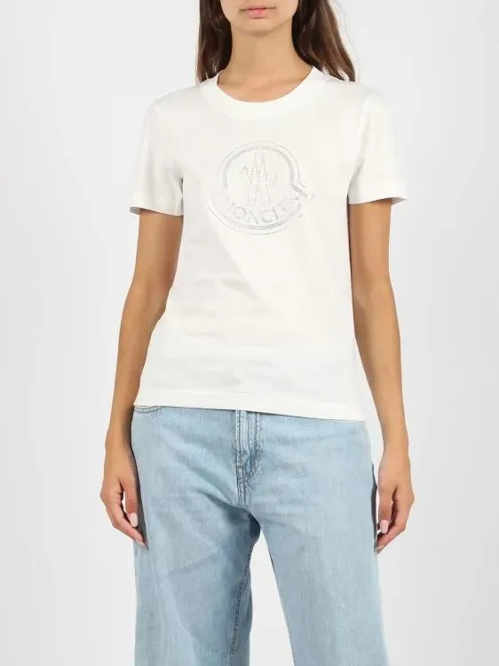   Moncler  Crystal Logo T-Shirt White