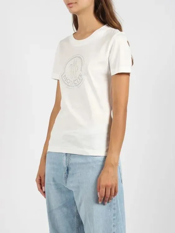   Moncler  Crystal Logo T-Shirt White