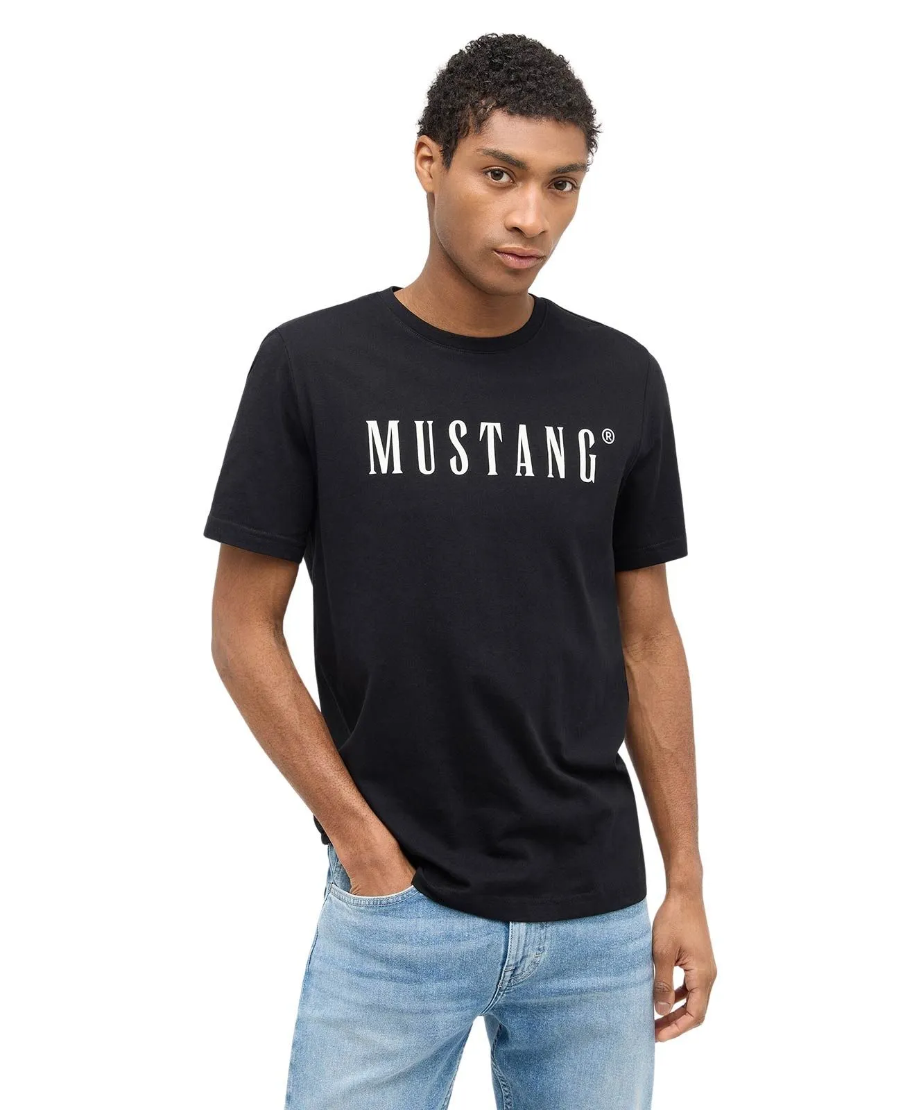 Mustang T-Shirt Print Austin in Schwarz