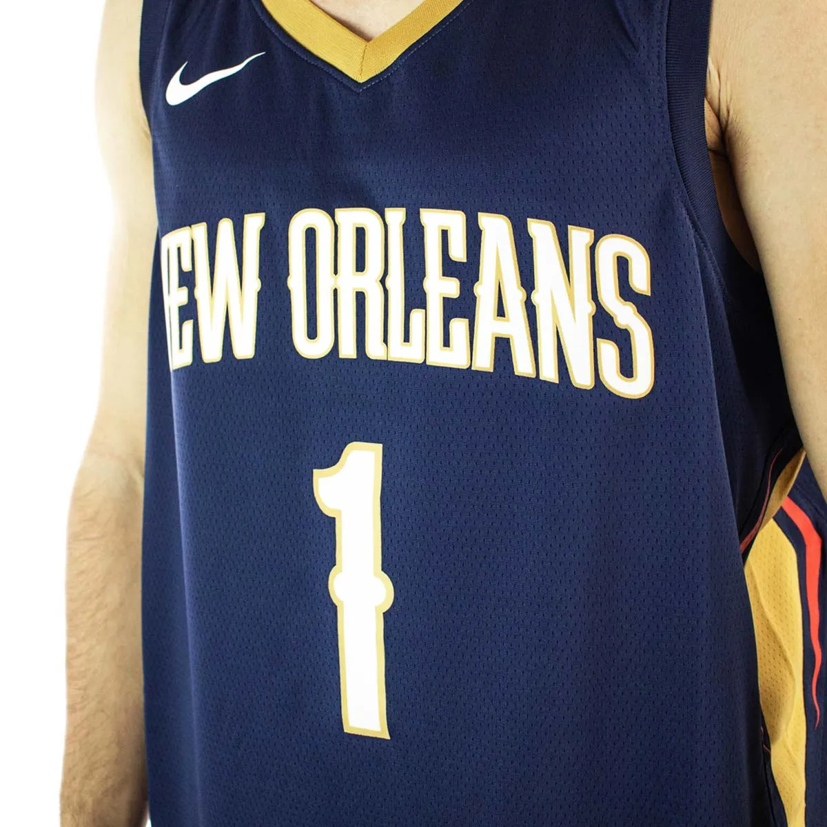 Nike New Orleans Pelicans NBA Zion Williams #1 Icon Edition Swingman Jersey Trikot CW3674-424 - dunkelblau-gold