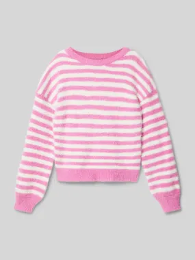 Only Loose Fit Strickpullover mit Rundhalsausschnitt Modell 'NEWPIUMO' (pink) online kaufen