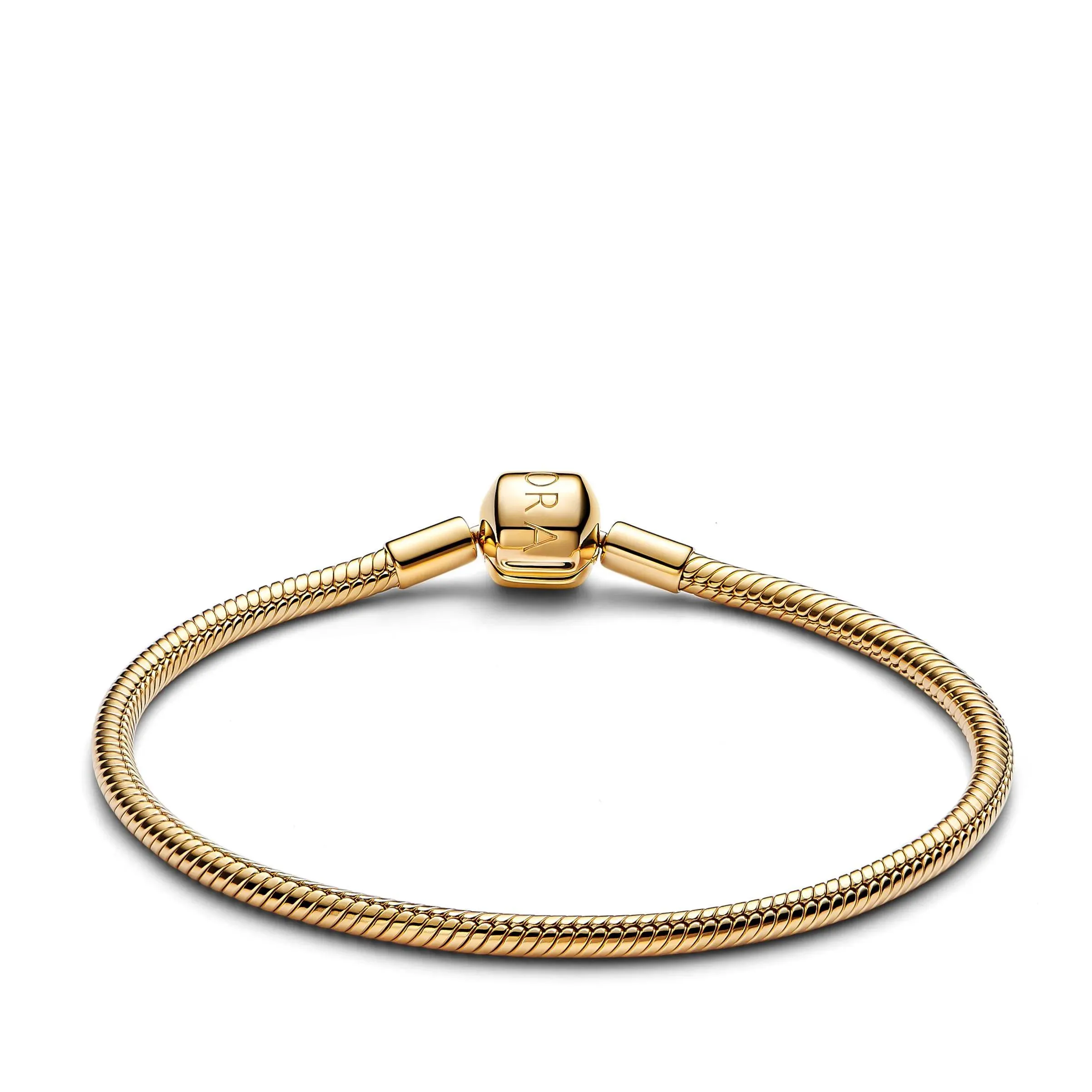   Pandora  Barrel Clasp Snake Chain Bracelet Gold  Armband 