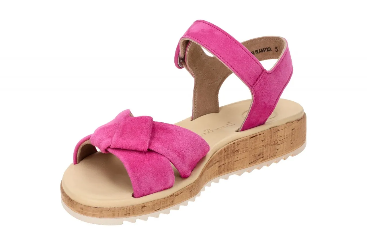 Paul Green Sandale Riemen pink Samt Velour 6105