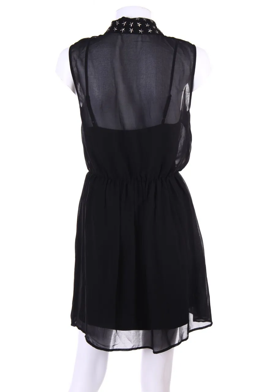 Pepe Jeans - Chiffon-Kleid mit Nieten - S