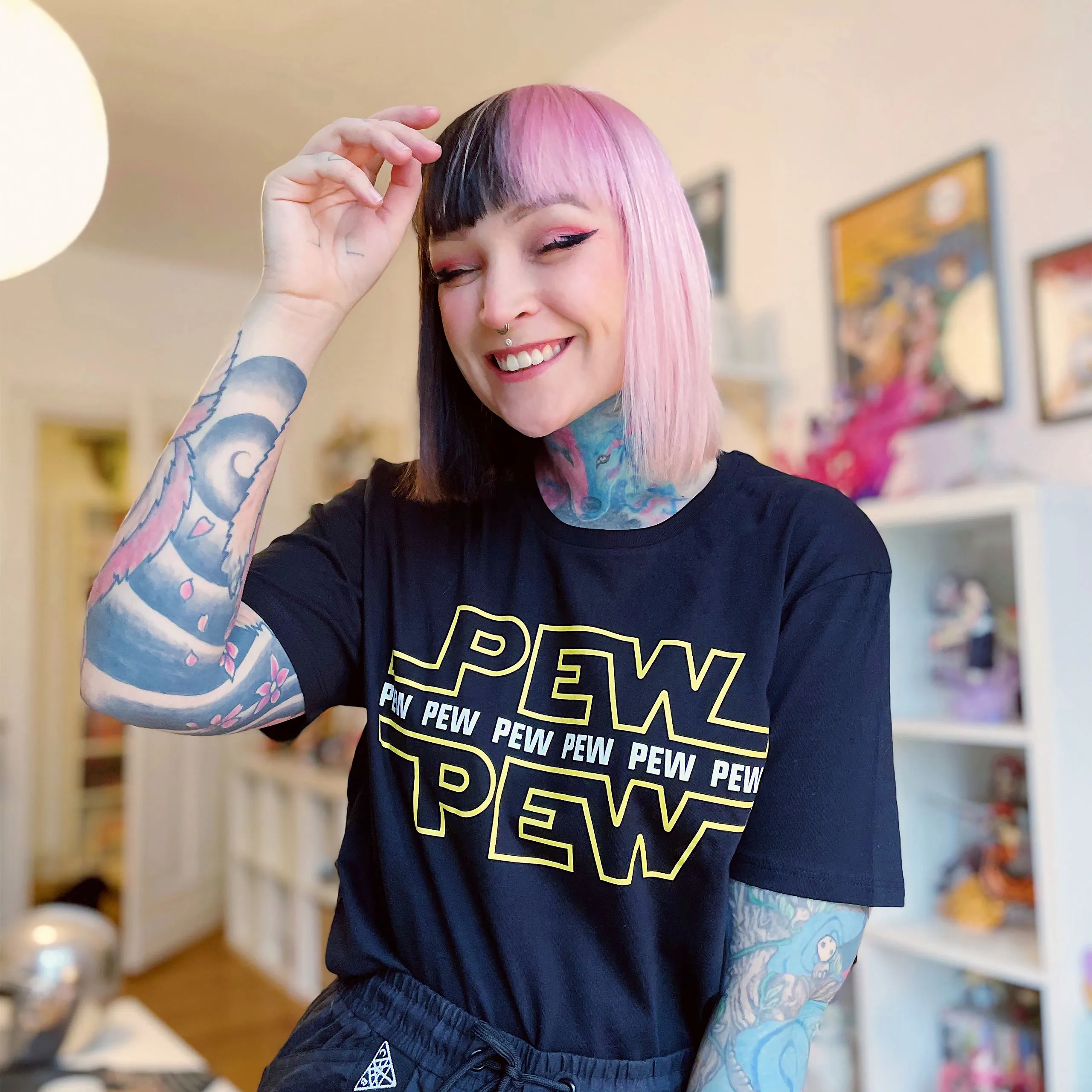 Pew Pew - T-Shirt schwarz | Elbenwald