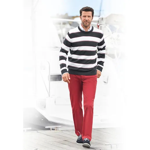 Pima-Pullover Maritime Block Stripes