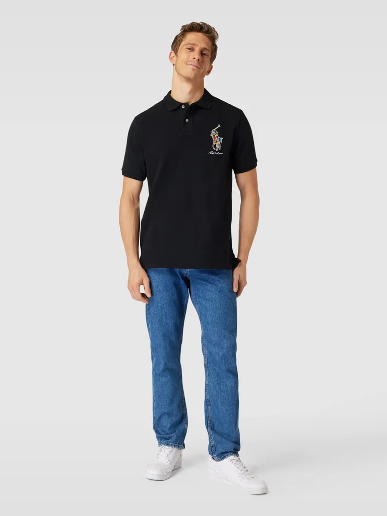 Polo Ralph Lauren Classic Fit Poloshirt mit Label-Stitching (black) online kaufen