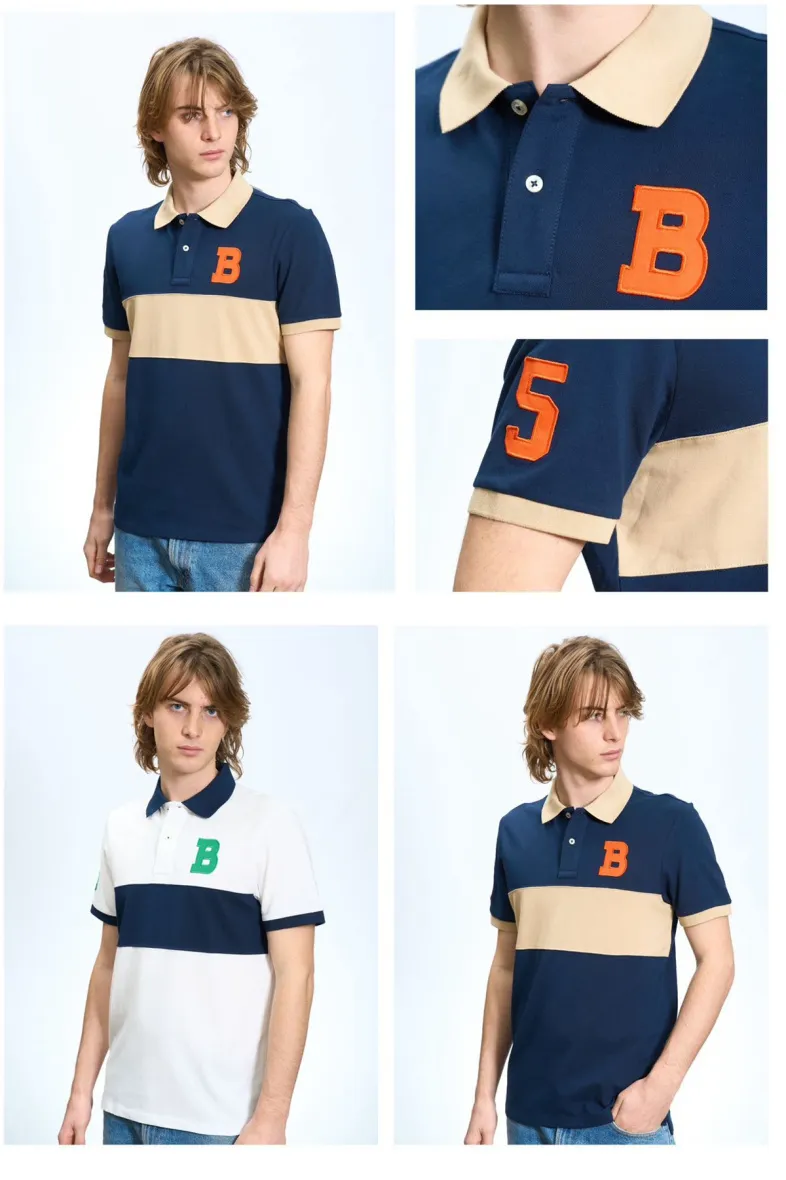 Poloshirt met kleurvlakken