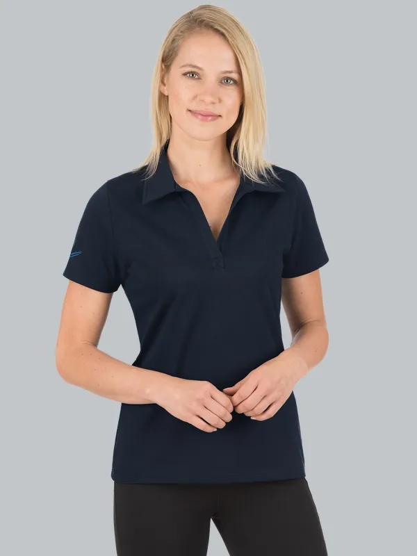 Poloshirt ohne Knopfleiste Navy