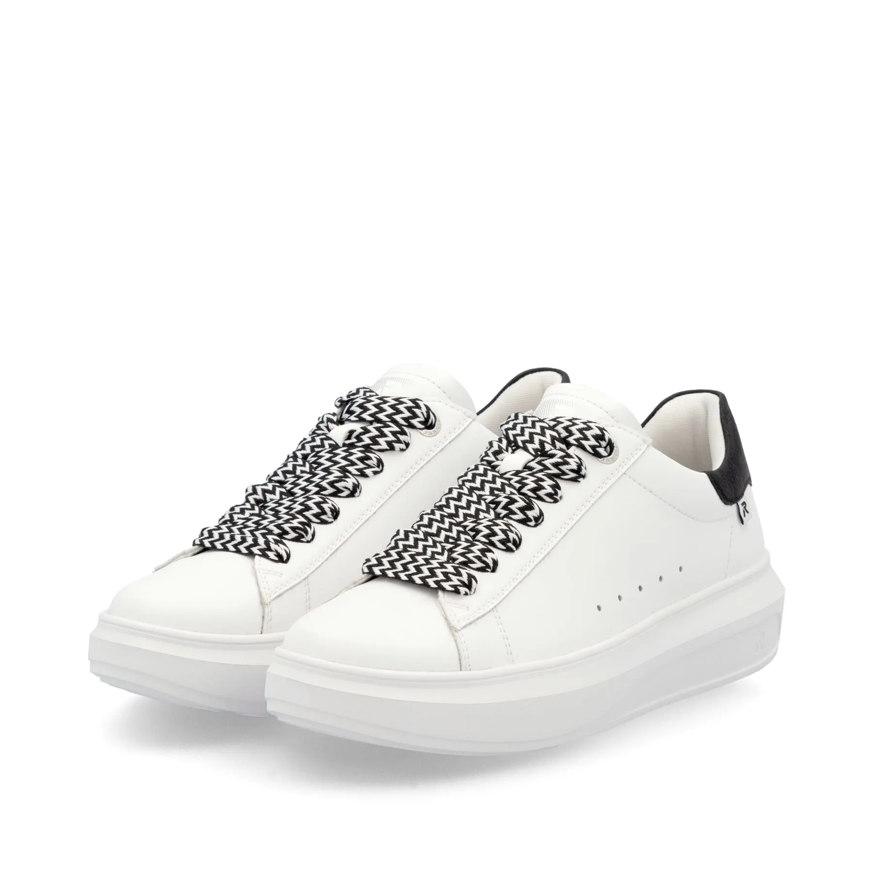 Rieker Damen Sneaker Low crystal-white deep-black | W1201-80