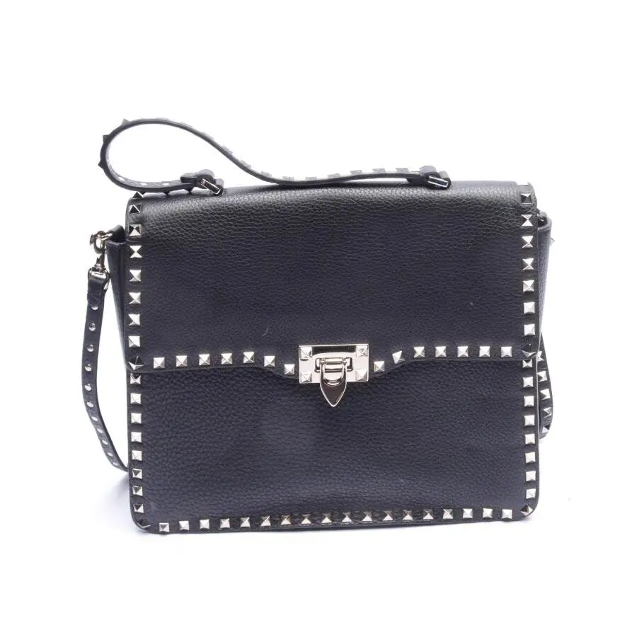 Rockstud Schultertasche Schwarz