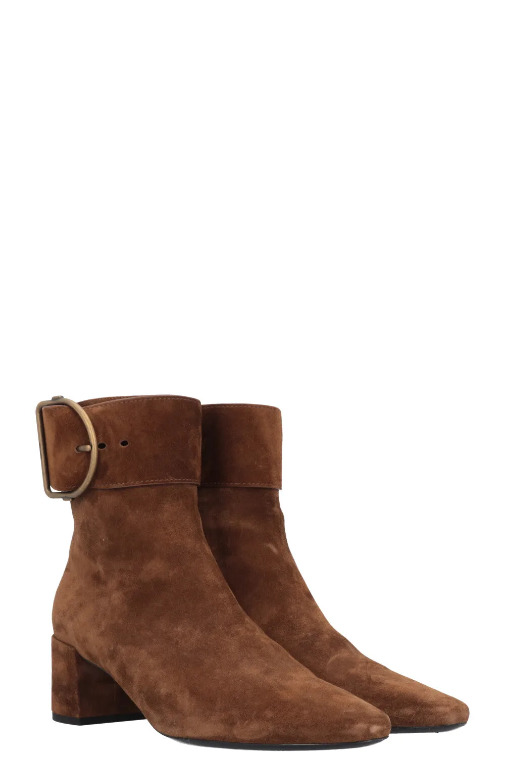 SAINT LAURENT Joplin Boots Suede Cognac