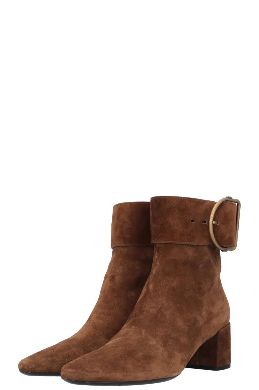 SAINT LAURENT Joplin Boots Suede Cognac