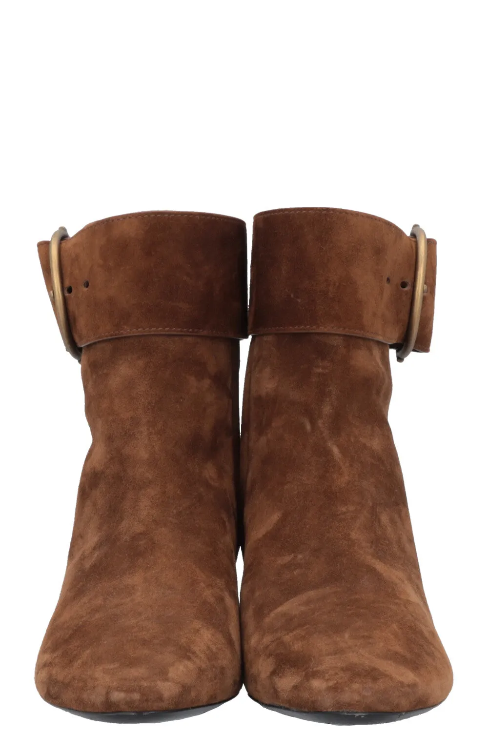 SAINT LAURENT Joplin Boots Suede Cognac