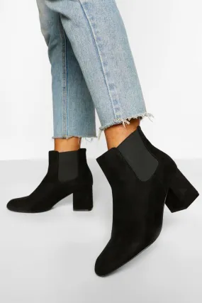 Schlichte Chelsea-Boots mit Blockabsatz