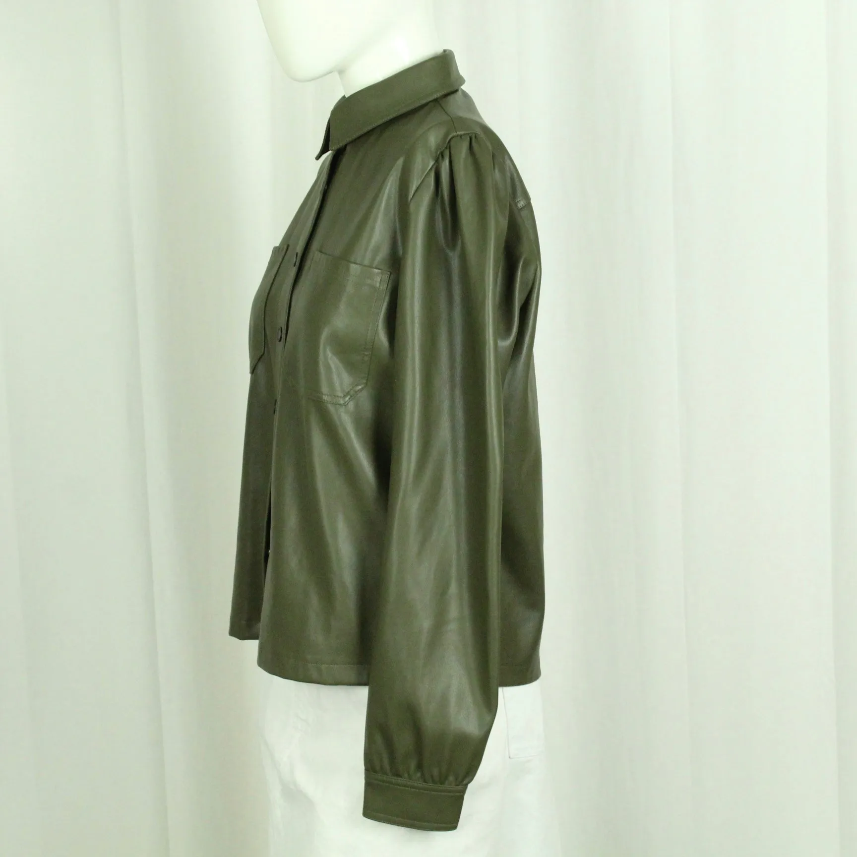 Second Hand NOISY MAY Hemd Gr. M khaki Kunstleder (*)