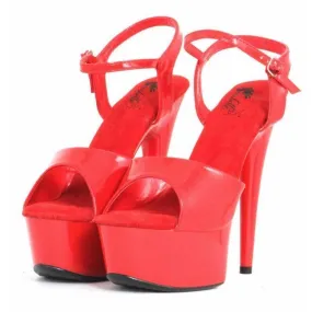 Sexy Gogo Plateau High Heels aus Lackleder-Imitat Rot