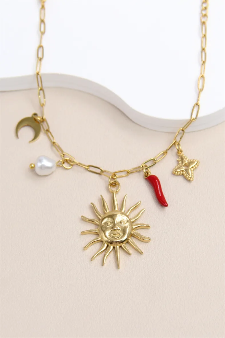 Solar-Charm: Charm-Armband aus Edelstahl