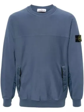   Stone Island  Compass-Badge Cotton Sweatshirt Blue