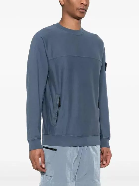   Stone Island  Compass-Badge Cotton Sweatshirt Blue