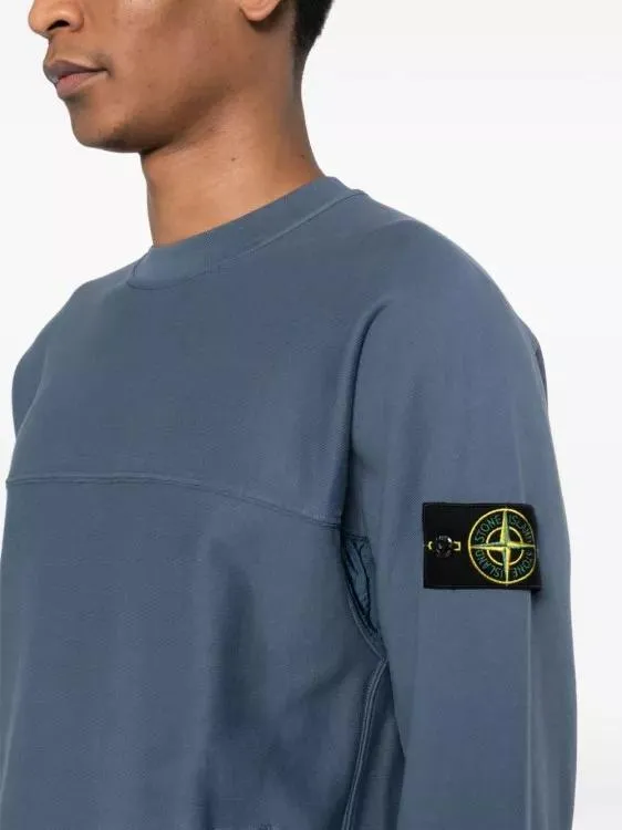   Stone Island  Compass-Badge Cotton Sweatshirt Blue