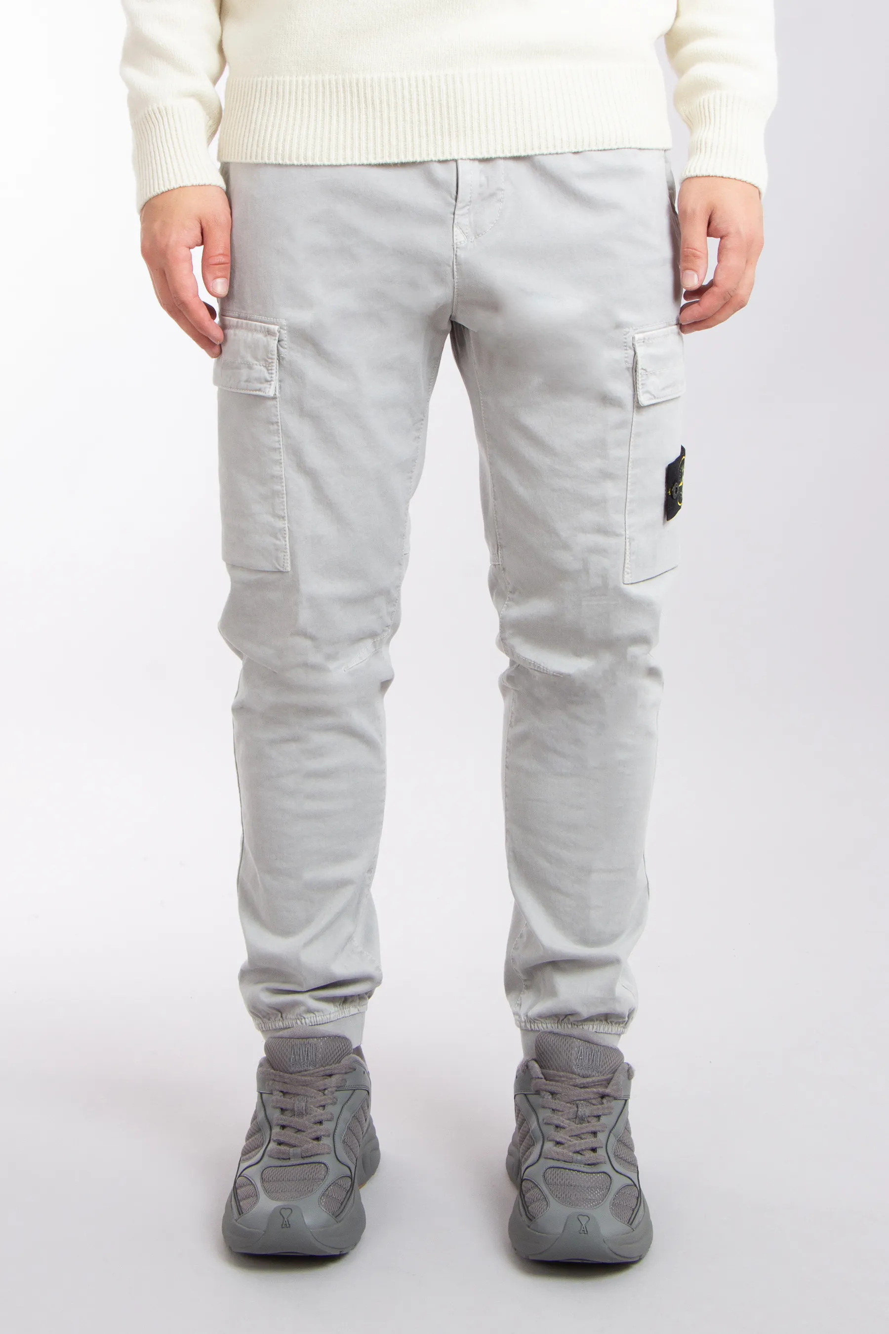 STONE ISLAND 'OLD' Effect Broken Cotton Twill Cargo Pants  