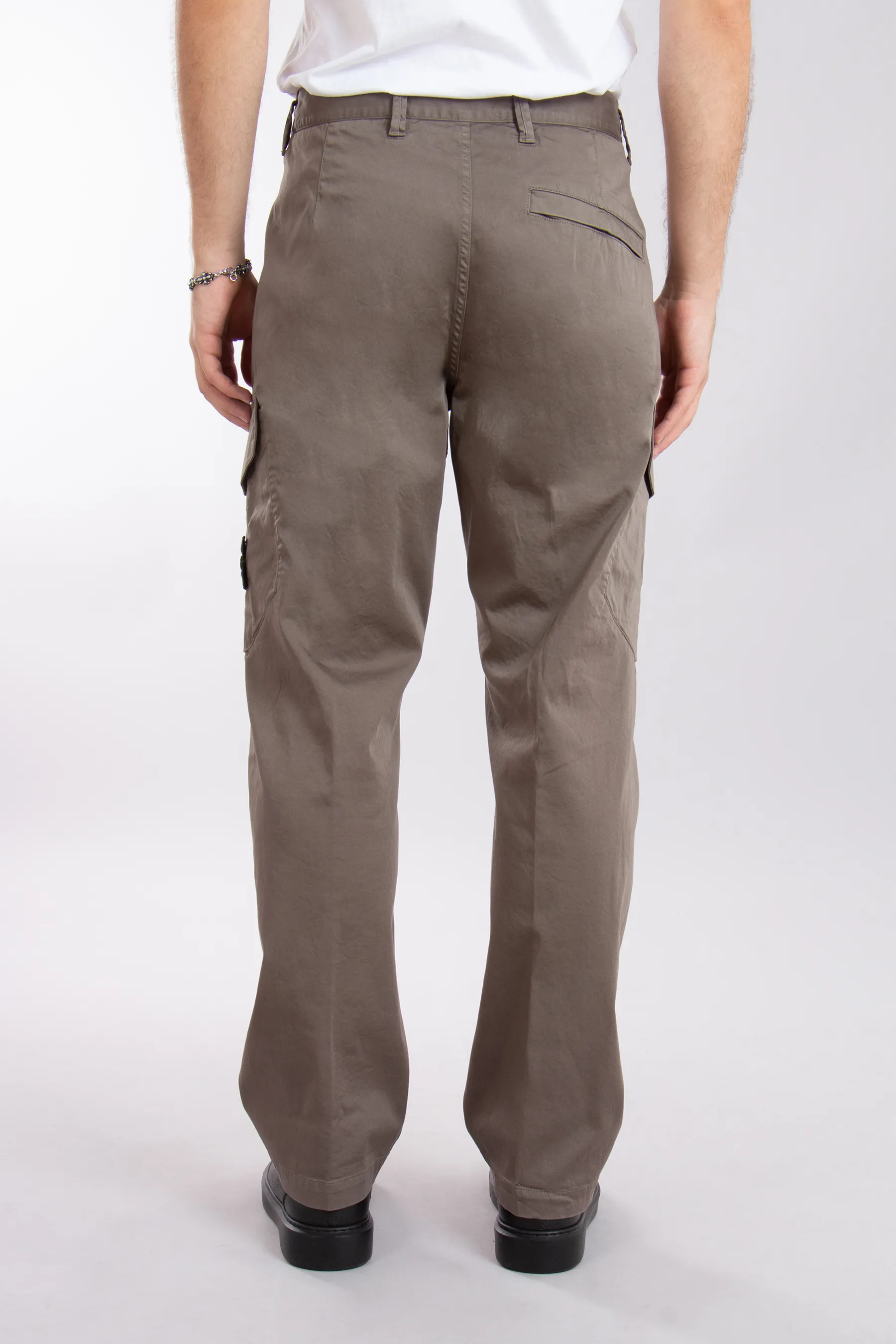 STONE ISLAND Organic Cotton Satin Stretch Cargo Pants  