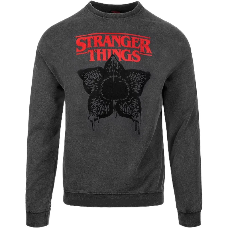 Stranger Things Horror Silhouette Graues Unisex Sweatshirt