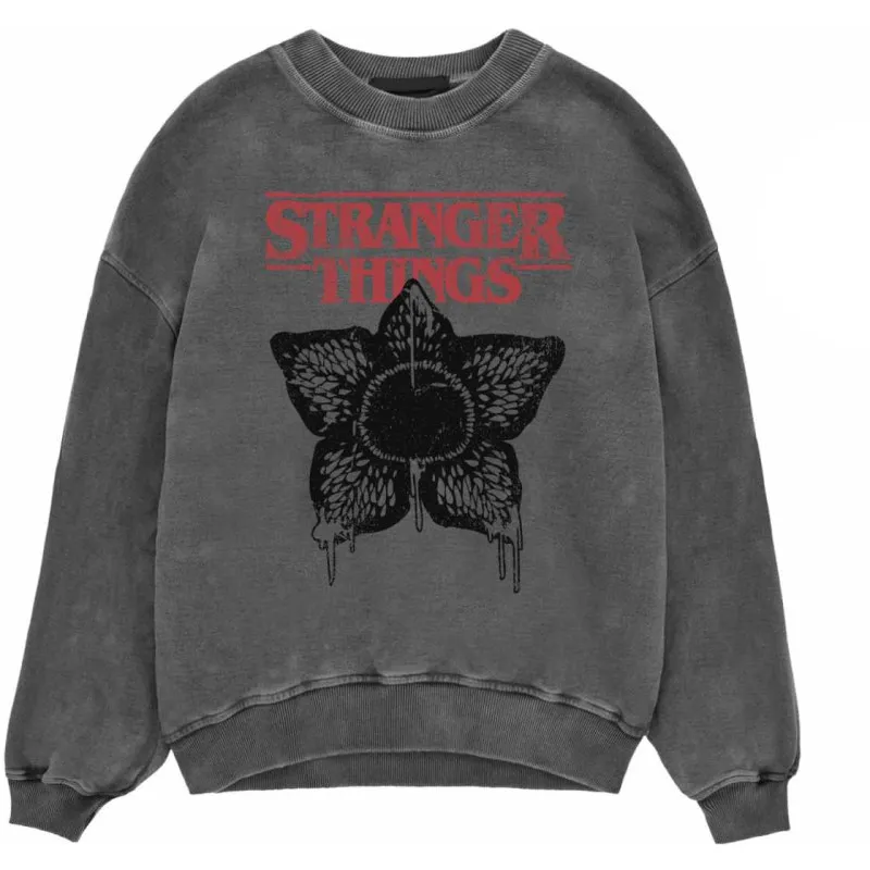 Stranger Things Horror Silhouette Graues Unisex Sweatshirt