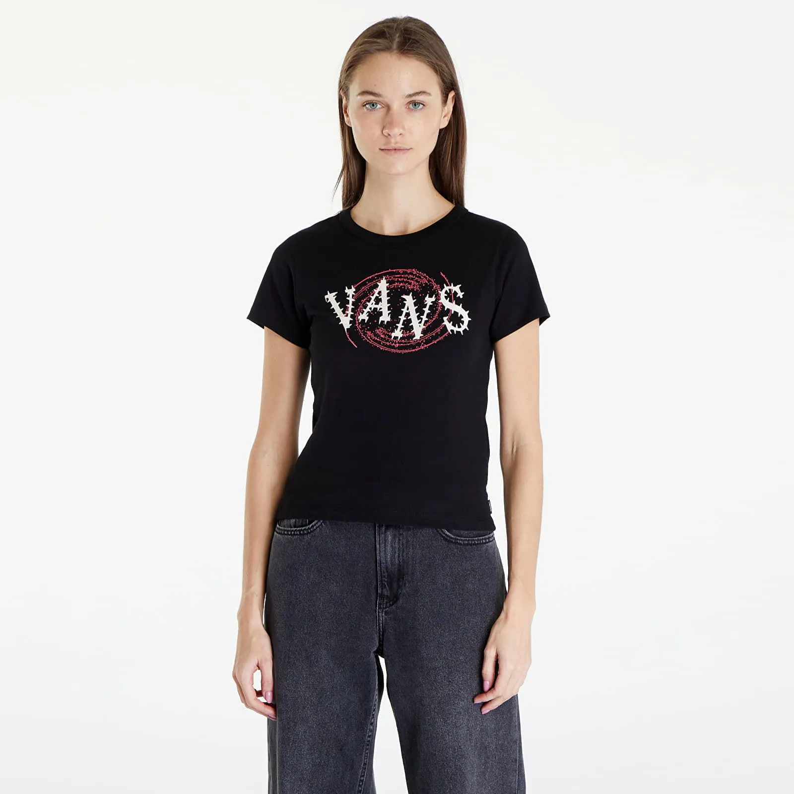 T-shirt Vans Women's T-Shirt Spiral Down Mini Black VN000GFNBLK1