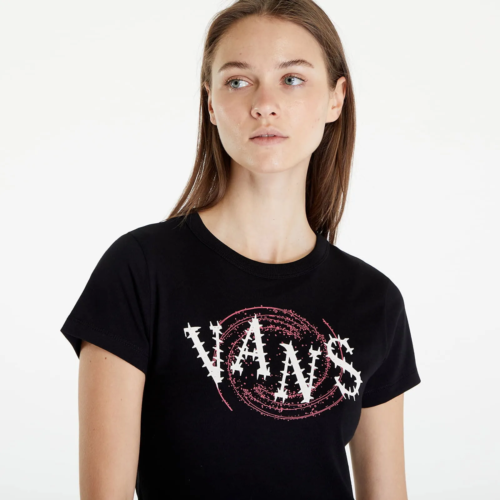 T-shirt Vans Women's T-Shirt Spiral Down Mini Black VN000GFNBLK1