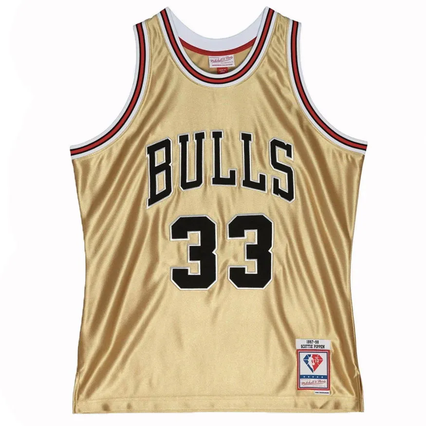 Trikot Mitchell & Ness Chicago Bulls Scottie Pippen 75th Swingman Jersey SMJY4398-CBU97SPIGOLD