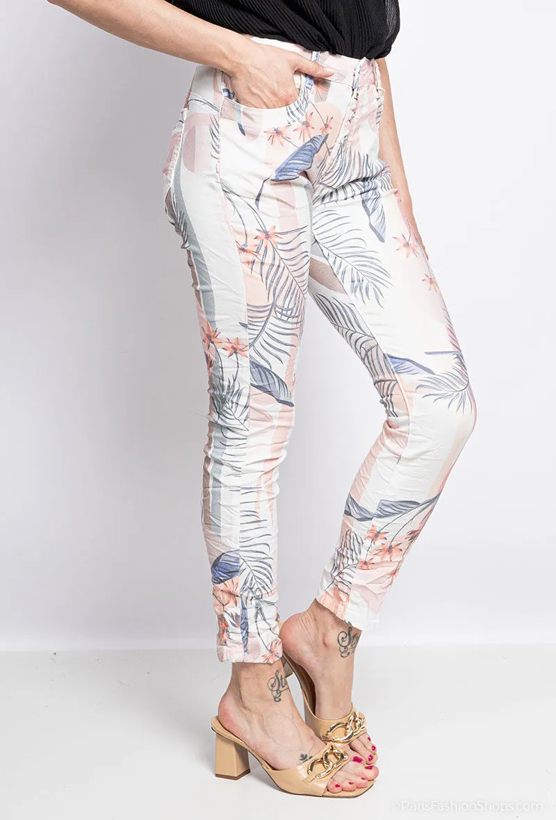 Tropical print pants