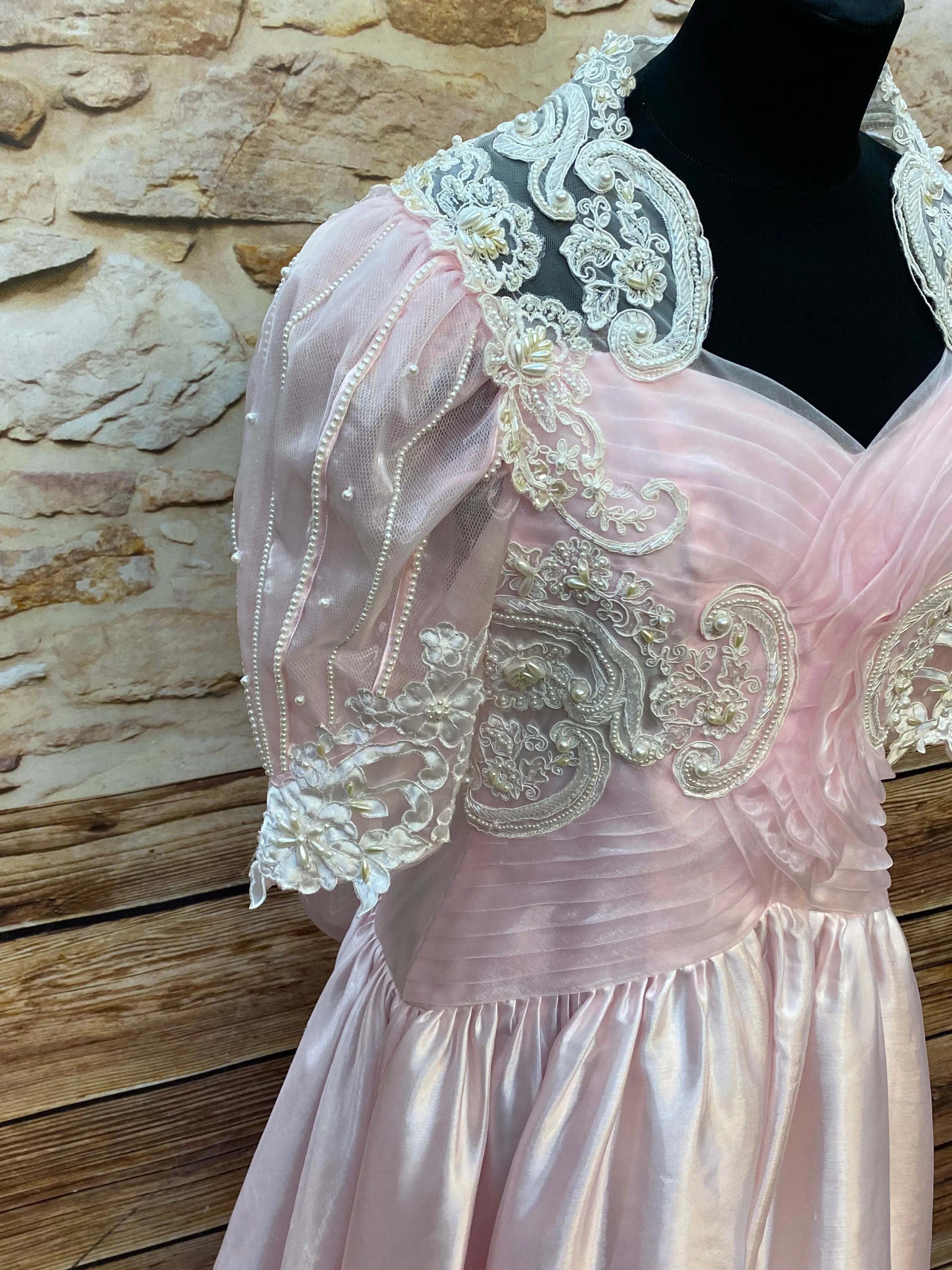 Vintage Abendkleid in rosa Gr.36