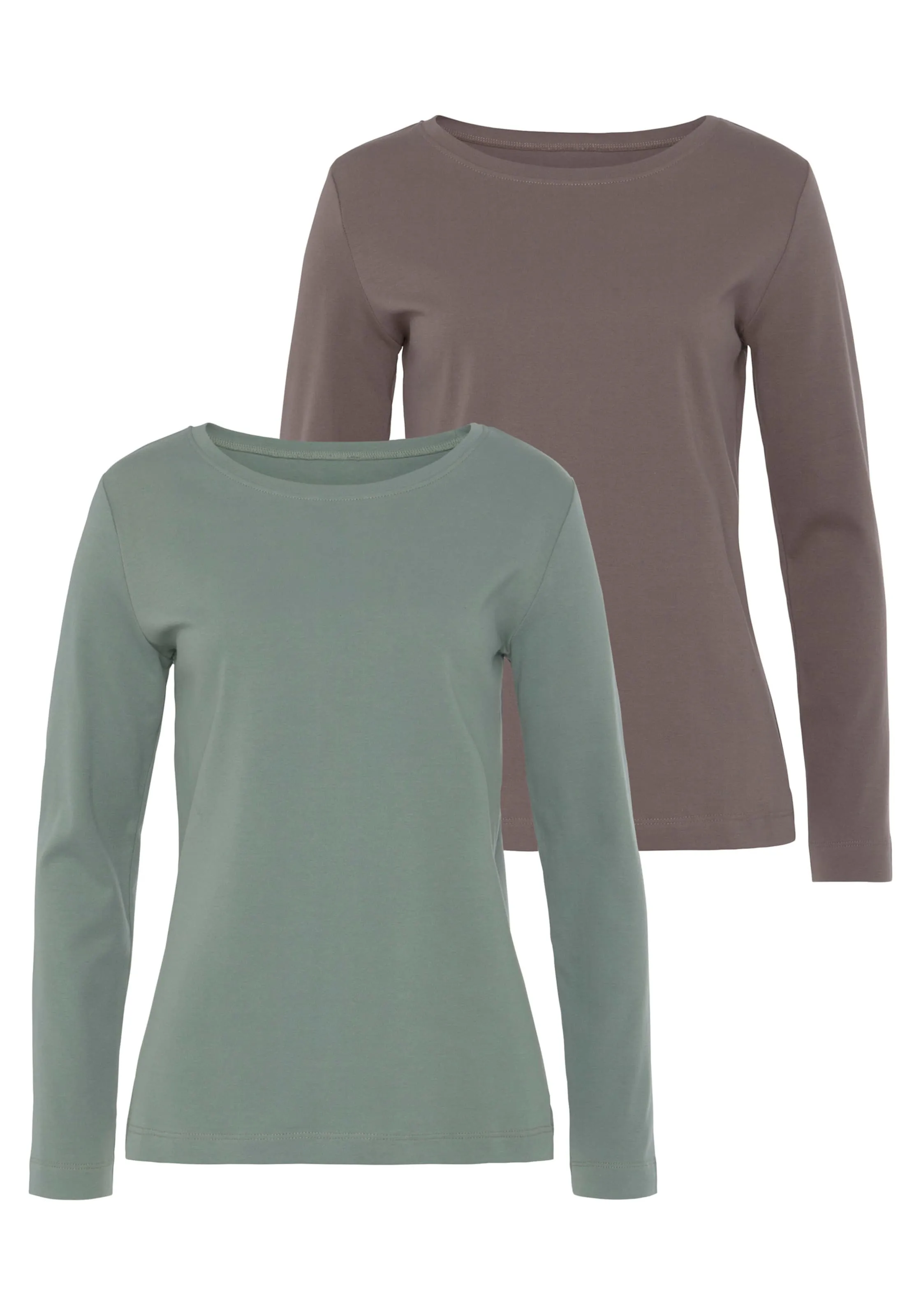 Vivance Langarmshirt in mint, taupe