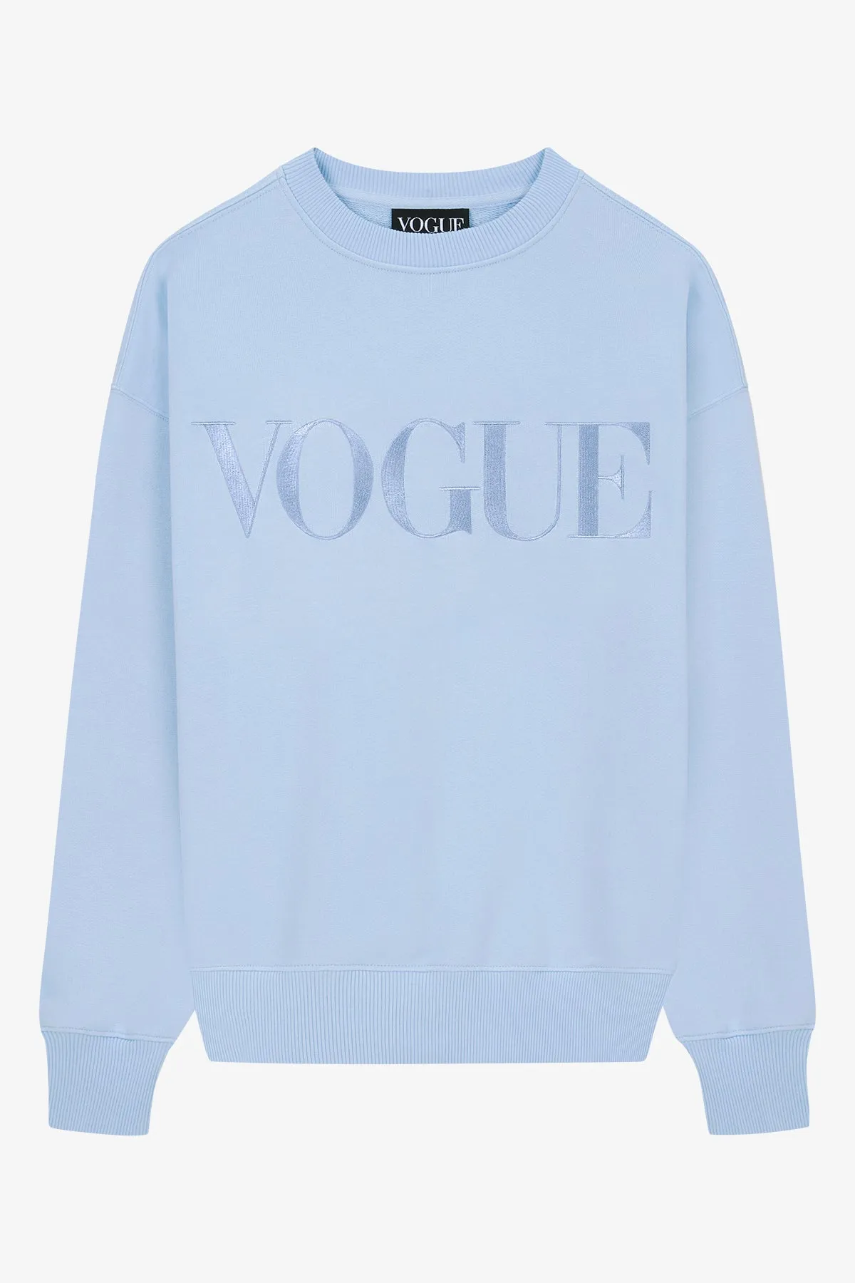 VOGUE Sweatshirt Hellblau mit Logo-Stickerei