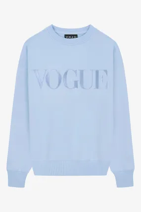 VOGUE Sweatshirt Hellblau mit Logo-Stickerei