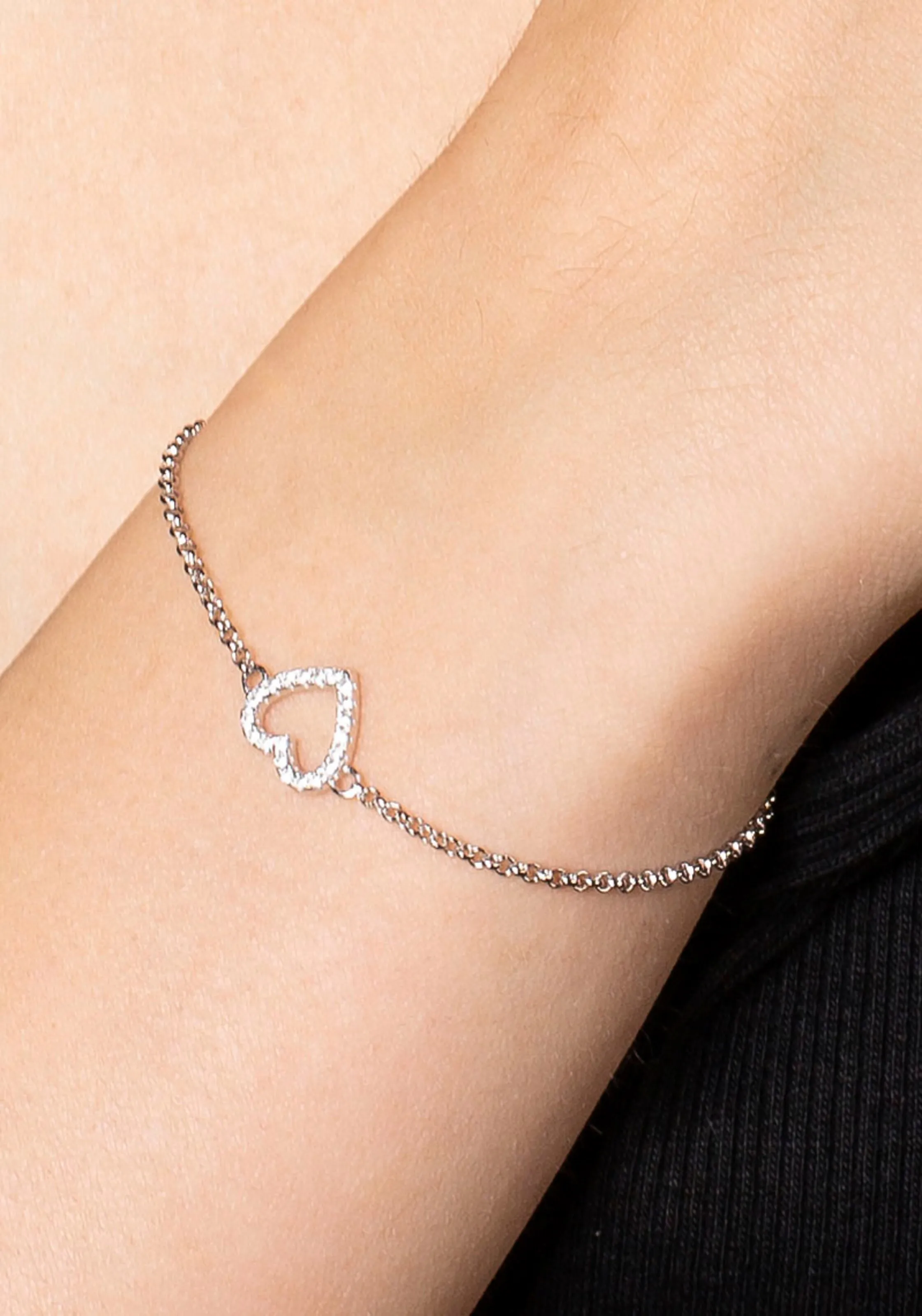 XENOX Armband 'Herz, Love Story' in Silber